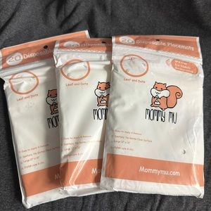 Mommy Mu Disposable Placemats 60 count All New leaf and Dots